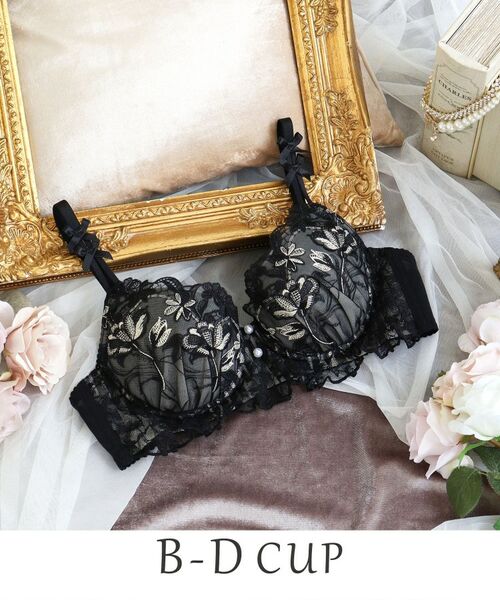 Risa Magli/リサマリ リアナ ブラジャー (B-D) <サイドシェイプ> ブラック(019) 31(C65) Risa Magli/リサマリ リアナ ブラジャー (B-D) <サイドシェイプ> ブラック(019) 31(C65)