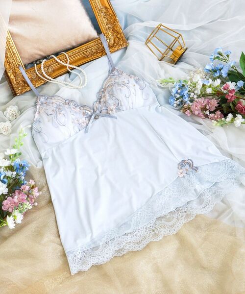 Risa Magli/リサマリ アイシャ カップ付キャミソール ブルー(092) 02(M) Risa Magli/リサマリ アイシャ カップ付キャミソール ブルー(092) 02(M)