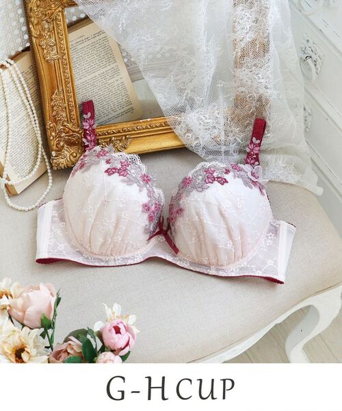 Risa Magli/リサマリ ジニー ブラジャー (G-H) <バストアップタイプ> ローズ(062) 73(G75) Risa Magli/リサマリ ジニー ブラジャー (G-H) <バストアップタイプ> ローズ(062) 73(G75)