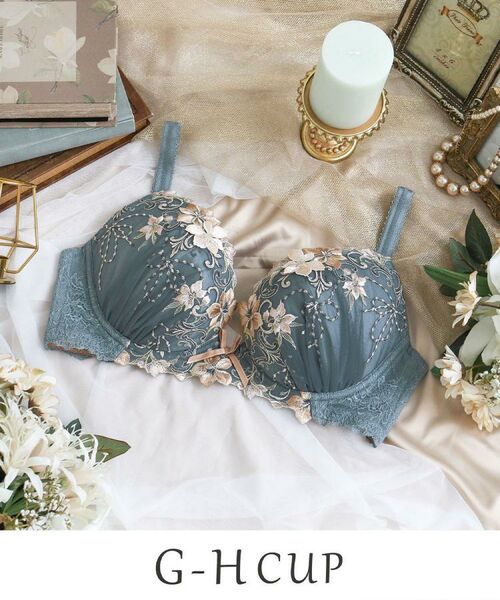 Risa Magli/リサマリ ヴァネッサ ブラジャー (G-H) <V Make Type> グリーン(022) 74(G80) Risa Magli/リサマリ ヴァネッサ ブラジャー (G-H) <V Make Type> グリーン(022) 74(G80)