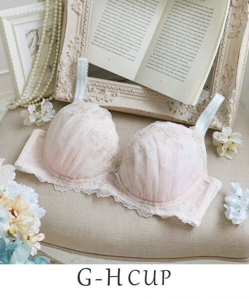 Risa Magli / リサマリ ブラ | リゼット ブラジャー (G-H) ＜Glamor Bra／バストアップタイプ＞（ピンク(071)）