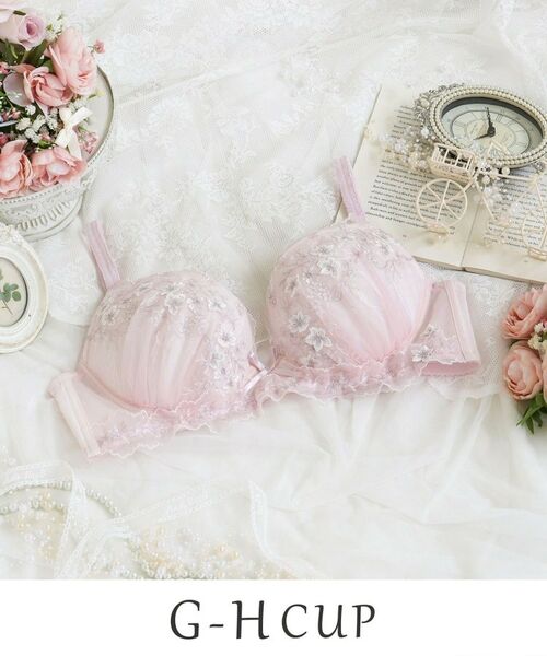 Risa Magli / リサマリ ブラ | フリート ブラジャー (G-H) ＜Glamor Bra／サイドすっきりタイプ＞（ピンク(071)）