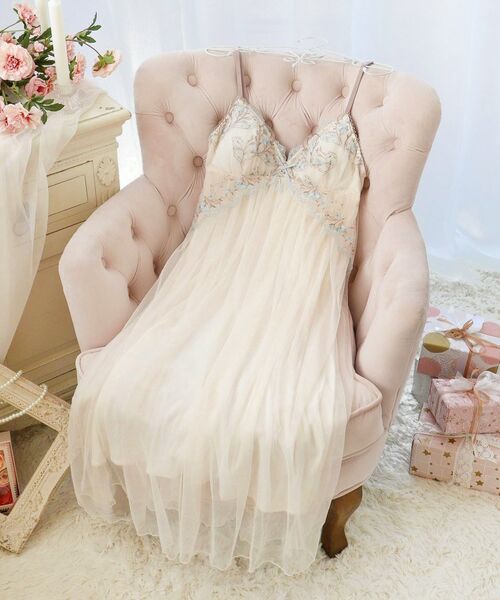 Risa Magli / リサマリ その他インナー・ルームウェア | フローチェ カップ付マキシワンピース（ブルー(092)）