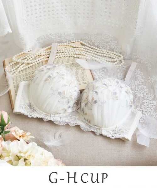 Risa Magli / リサマリ ブラ | リーゼル ブラジャー (G-H) ＜Glamor Bra／バストアップタイプ＞（アイボリー(004)）