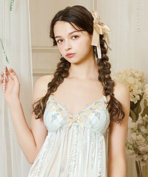 Risa Magli / リサマリ その他インナー・ルームウェア | イルメラ カップ付ロングキャミソール（ミントグリーン(021)）