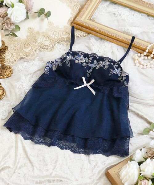 Risa Magli / リサマリ その他インナー・ルームウェア | マルレーン カップ付キャミソール（ネイビー(094)）