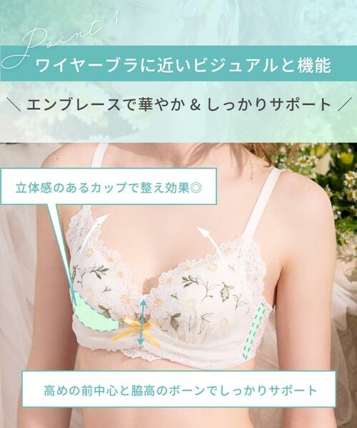 Risa Magli / リサマリ ブラ | スフレ ノンワイヤーブラ （D－F） ＜ノンワイヤーブラ シュシュフィットタイプ＞ | 詳細14