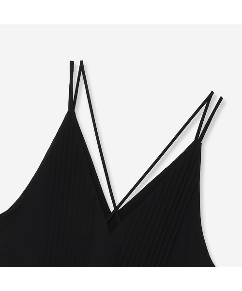 新品タグ付試着のみ♡かぐれ ピンタックキャミワンピース BLACK w closet - 新品タグ付き☆今季 凹凸素材マーメイドキャミ