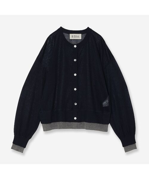 R-ISM/リズム 【洗えるニット】ウォッシャブルブライトニットカーディガン ダークブルー 4