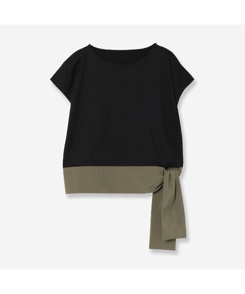 R-ISM/リズム 【汗染み防止・撥水加工・接触冷感】リボンヘムコンビカットソー ブラック 4