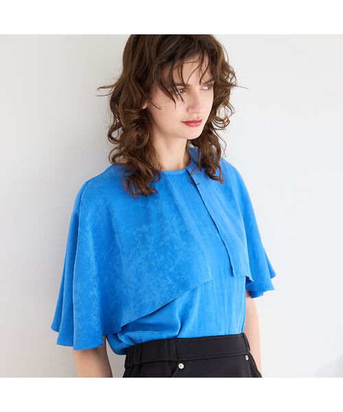 R-ISM / リズム シャツ・ブラウス | 【セットアップ対応・洗える】サテンピーチケープブラウス | 詳細7