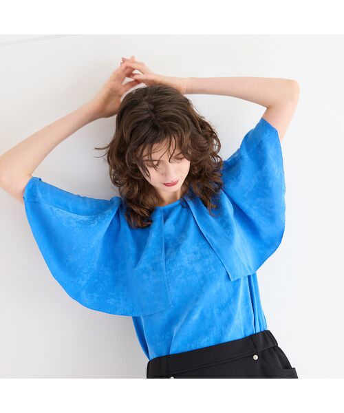 R-ISM / リズム シャツ・ブラウス | 【セットアップ対応・洗える】サテンピーチケープブラウス | 詳細9