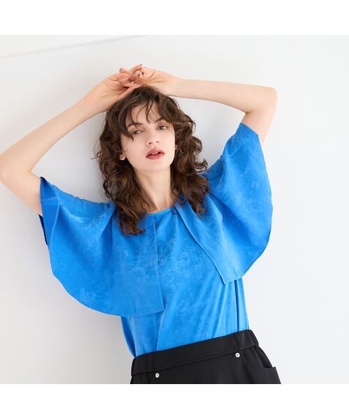 R-ISM / リズム シャツ・ブラウス | 【セットアップ対応・洗える】サテンピーチケープブラウス | 詳細10
