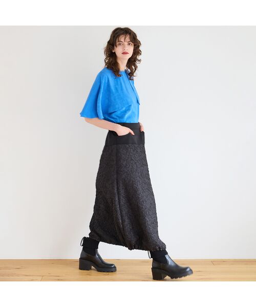 R-ISM / リズム ミニ・ひざ丈スカート | 【洗える・S/M/Lサイズあり】ジャージーコンビフクレジャカードスカート | 詳細4