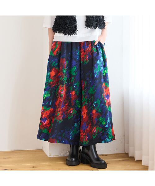 R-ISM / リズム ミニ・ひざ丈スカート | 【IMPORT PRINT】プリントキュロットスカート | 詳細3