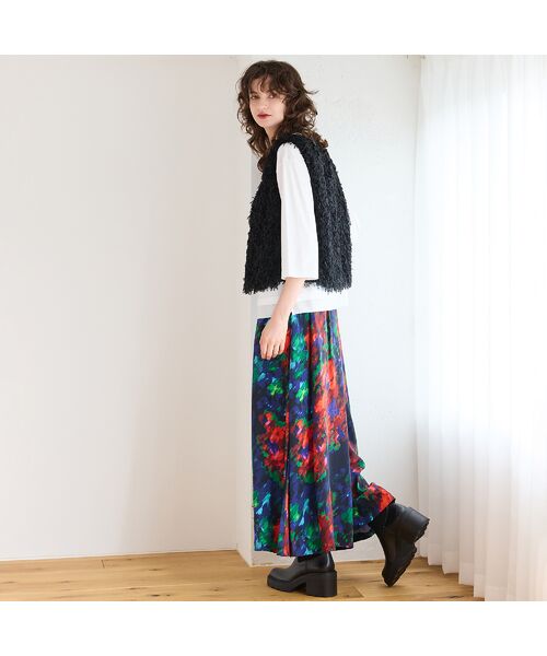 R-ISM / リズム ミニ・ひざ丈スカート | 【IMPORT PRINT】プリントキュロットスカート | 詳細8