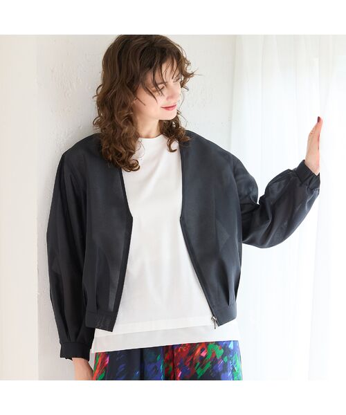 R-ISM / リズム ノーカラージャケット | 【洗える】シアーブルゾン | 詳細4