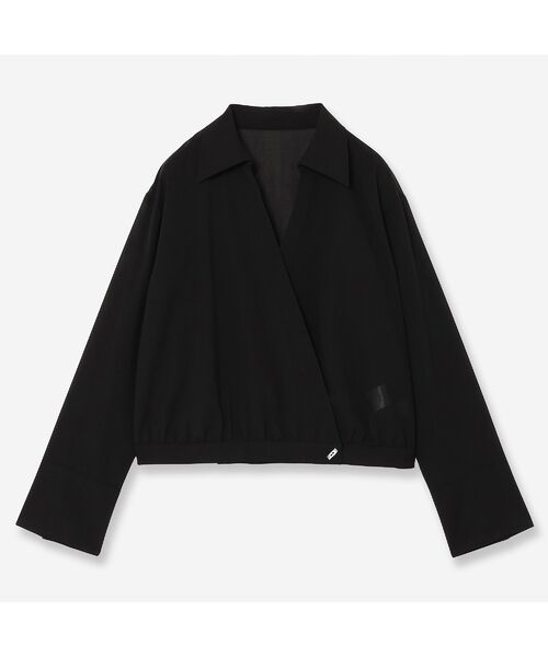 R-ISM/リズム 【洗える】シアーカシュクールシャツ ブラック 4 R-ISM/リズム 【洗える】シアーカシュクールシャツ ブラック 4