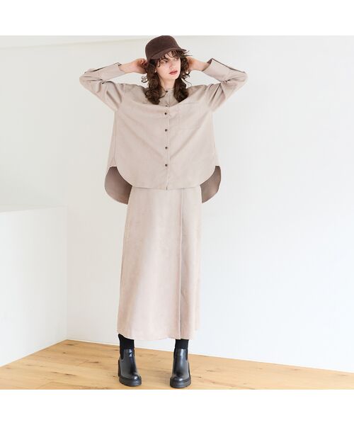 R-ISM / リズム シャツ・ブラウス | 【セットアップ対応・S/M/Lサイズあり】スエードルックシャツ | 詳細4