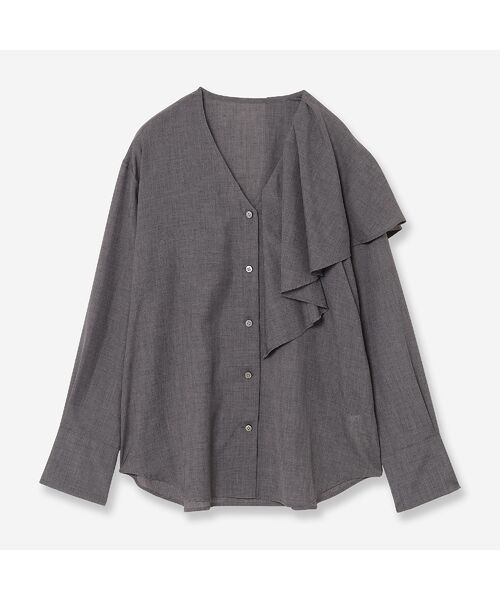 R-ISM / リズム シャツ・ブラウス | 【洗える・S/M/Lサイズあり】アシンメトリーラッフルブラウス | 詳細1