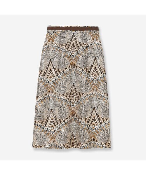 R-ISM / リズム ミニ・ひざ丈スカート | 【インポート素材・洗える】ピーコックジャカードスカート | 詳細1