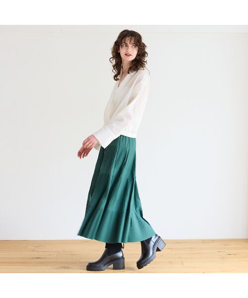 R-ISM / リズム ミニ・ひざ丈スカート | ピーチタフタティアードスカート | 詳細14