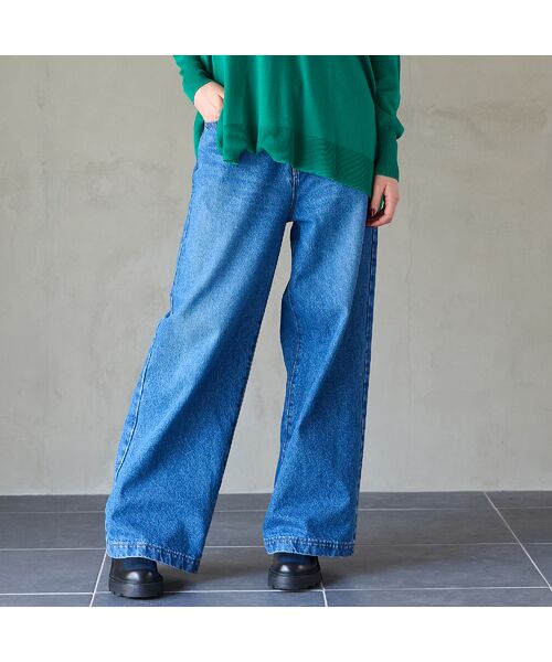R-ISM/リズム 【JAPAN DENIM】デニムバギーパンツ ブルー 2 R-ISM/リズム 【JAPAN DENIM】デニムバギーパンツ ブルー 2