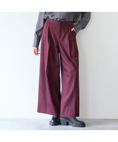 R-ISM / リズム その他パンツ | 【洗える・S/M/Lサイズあり】ツイルストレッチタックワイドパンツ