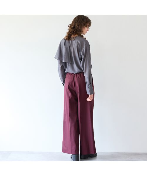 R-ISM / リズム その他パンツ | 【洗える・S/M/Lサイズあり】ツイルストレッチタックワイドパンツ | 詳細16