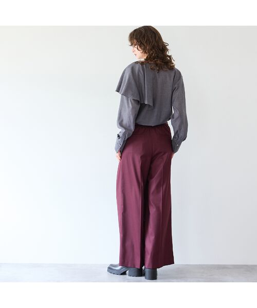 R-ISM / リズム その他パンツ | 【洗える・S/M/Lサイズあり】ツイルストレッチタックワイドパンツ | 詳細17