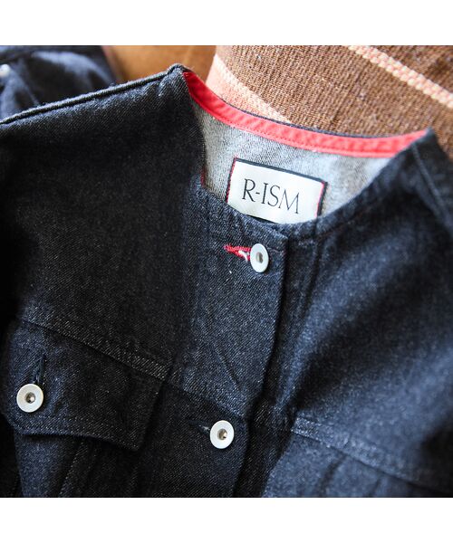 R-ISM / リズム Gジャン・デニムジャケット | 【JAPAN DENIM】ノーカラーデニムブルゾン | 詳細4