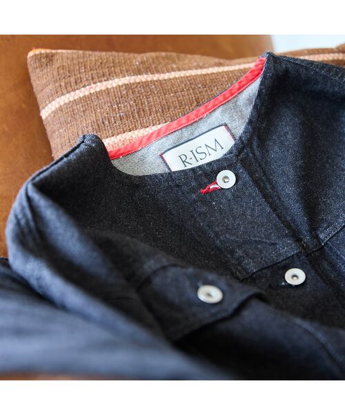 R-ISM / リズム Gジャン・デニムジャケット | 【JAPAN DENIM】ノーカラーデニムブルゾン | 詳細5