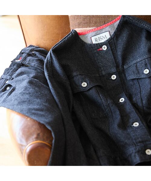 R-ISM / リズム Gジャン・デニムジャケット | 【JAPAN DENIM】ノーカラーデニムブルゾン | 詳細7