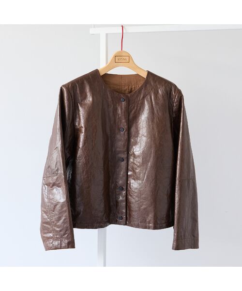 R-ISM / リズム ノーカラージャケット | 【リバーシブル】シープレザーリバージャケット | 詳細1