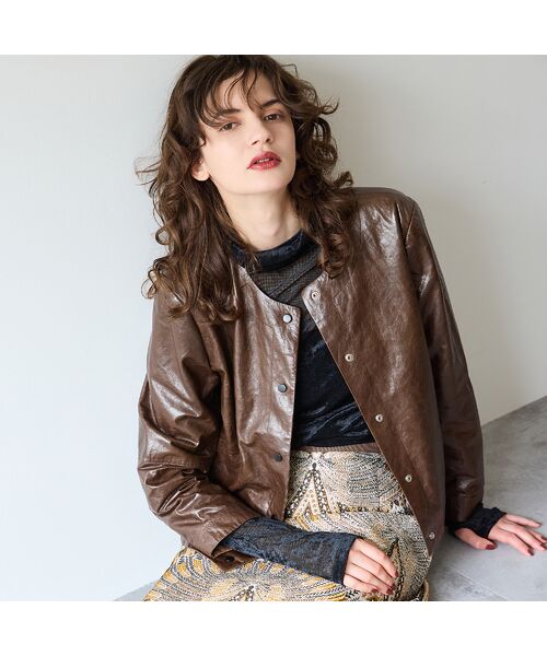 R-ISM / リズム ノーカラージャケット | 【リバーシブル】シープレザーリバージャケット | 詳細2