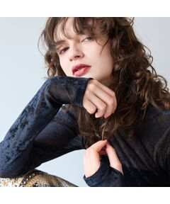 R-ISM / リズム カットソー | 【洗える】メッシュベロアタートルカットソー