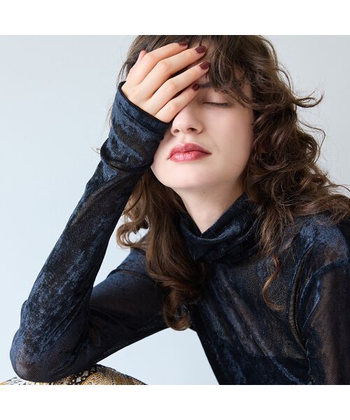 R-ISM / リズム カットソー | 【洗える】メッシュベロアタートルカットソー | 詳細15