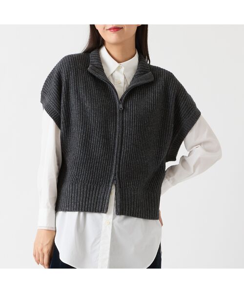 R-ISM / リズム ベスト | 【カシミヤブレンド30％】ジップニットベスト | 詳細1