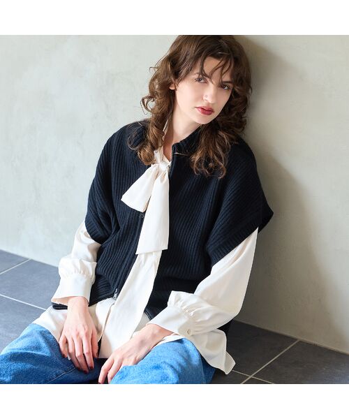 R-ISM / リズム ベスト | 【カシミヤブレンド30％】ジップニットベスト | 詳細6