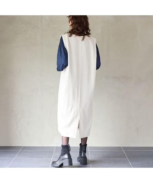 R-ISM / リズム ミニ丈・ひざ丈ワンピース | 【洗える】Vネックジャンパースカート | 詳細8