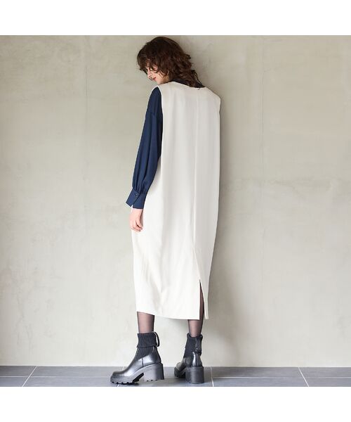 R-ISM / リズム ミニ丈・ひざ丈ワンピース | 【洗える】Vネックジャンパースカート | 詳細9