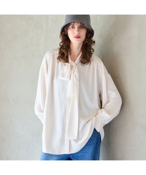 R-ISM / リズム シャツ・ブラウス | 【吸汗速乾・紫外線防止・洗える】ボウタイブラウス | 詳細1