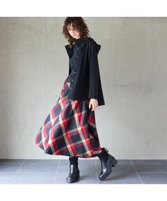R-ISM / リズム ミニ・ひざ丈スカート | 【インポート素材】チェックフレアースカート