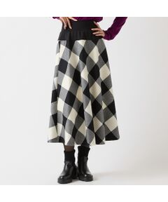 R-ISM / リズム ミニ・ひざ丈スカート | 【尾州ウール】チェックフレアースカート