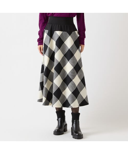 R-ISM / リズム ミニ・ひざ丈スカート | 【尾州ウール】チェックフレアースカート | 詳細1
