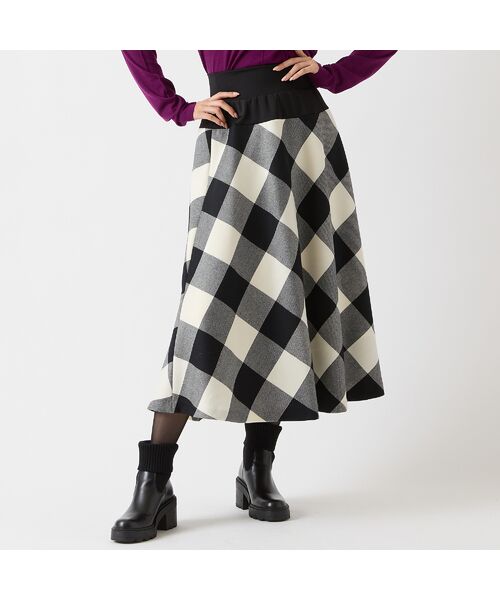 R-ISM / リズム ミニ・ひざ丈スカート | 【尾州ウール】チェックフレアースカート | 詳細4