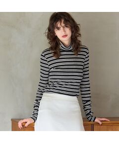 R-ISM / リズム カットソー | 【カシミヤブレンド・洗える】ボーダータートルカットソー