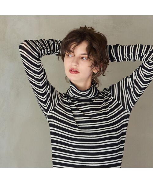 R-ISM / リズム カットソー | 【カシミヤブレンド・洗える】ボーダータートルカットソー | 詳細5