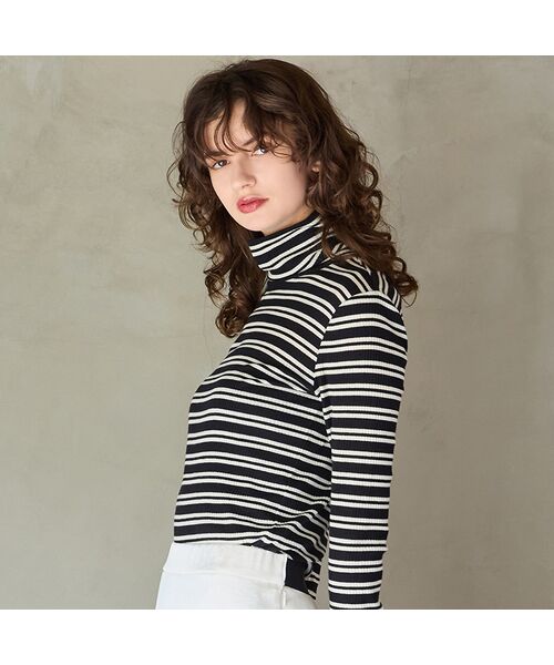 R-ISM / リズム カットソー | 【カシミヤブレンド・洗える】ボーダータートルカットソー | 詳細6