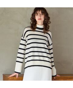 R-ISM / リズム ニット・セーター | 【カシミヤ100％】タートルネックボーダーニット